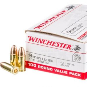 1000 Rounds of 115gr FMJ 9mm