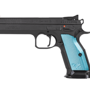 CZ TS2 SA .40SW FS 17-SHOT, BLACK POLYCOAT BLUE GRIP