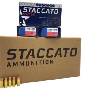 STACCATO 2011 MATCH AMMO 9MM 125 GR HORNADY ACTION PISTOL 1000RD CASE