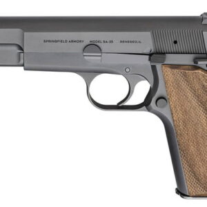 SPRINGFIELD SA-35 9MM PISTOL WITH CHECKERED WALNUT GRIPS, BLACK - HP9201