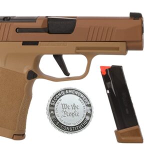 Sig Sauer P365 XL 2A 9mm Optic Ready Semi-Auto Pistol with Coyote Finish, Challenge Coin a