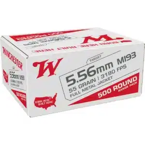Winchester USA 5.56mm 55-Grain FMJ Ammunition - 500