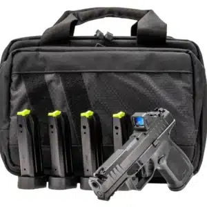 Rost Martin RM1C 9mm Pistol Black Compensated Pistol with Viridian RFX 11 Green Dot, 5 Magazines and Savior Bag